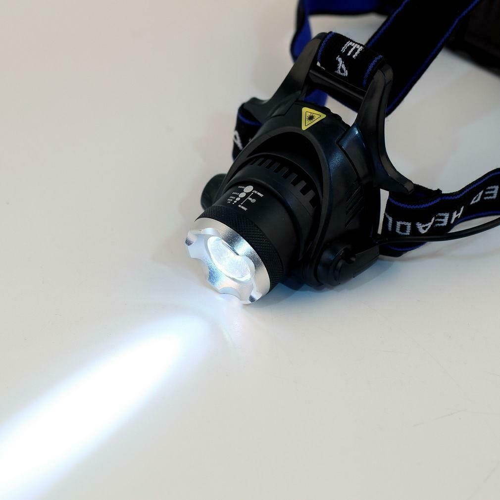 10PCS 6000LM LED Zoomable Headlight Head Lamp Light Rechargeable Battery