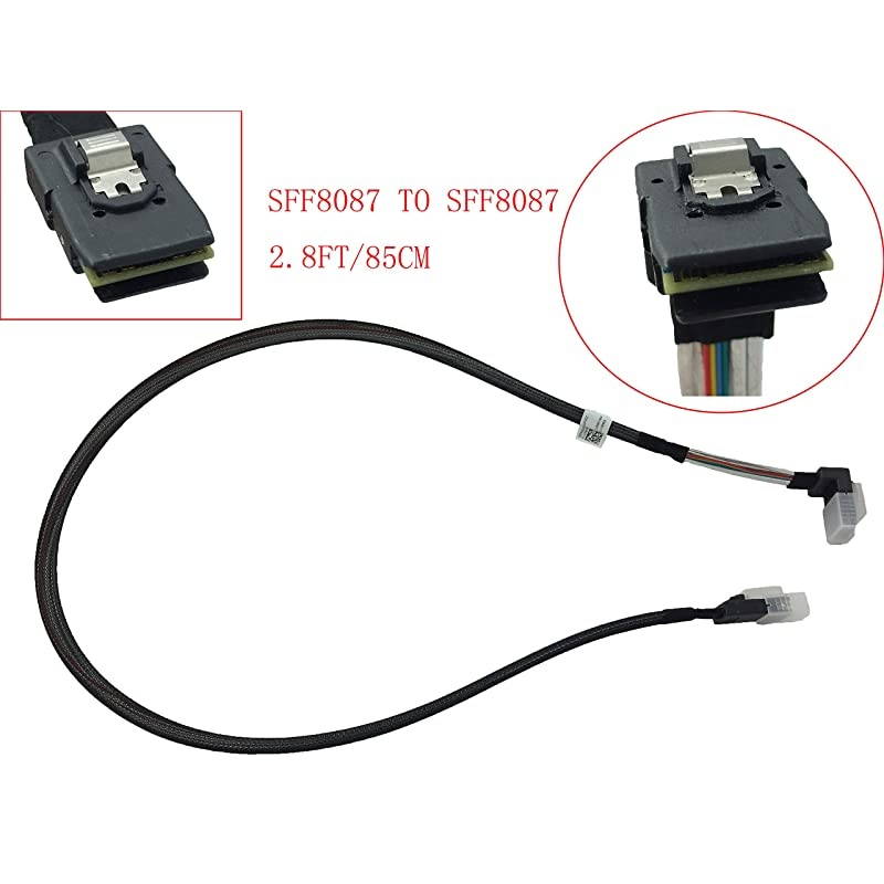 90 Degree Front Angle Mini SAS SFF8087 to Mini SAS SFF8087 Cable for