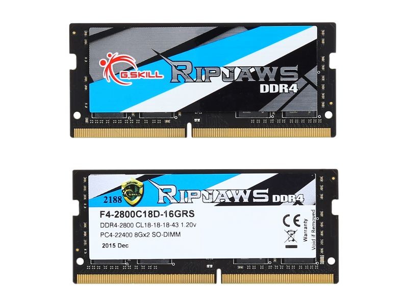 G.SKILL Ripjaws SO-DIMM 8GB 260-Pin DDR4 SO-DIMM DDR4 3200 (PC4 25600) Laptop Memory Model F4-3200C18S-8GRS