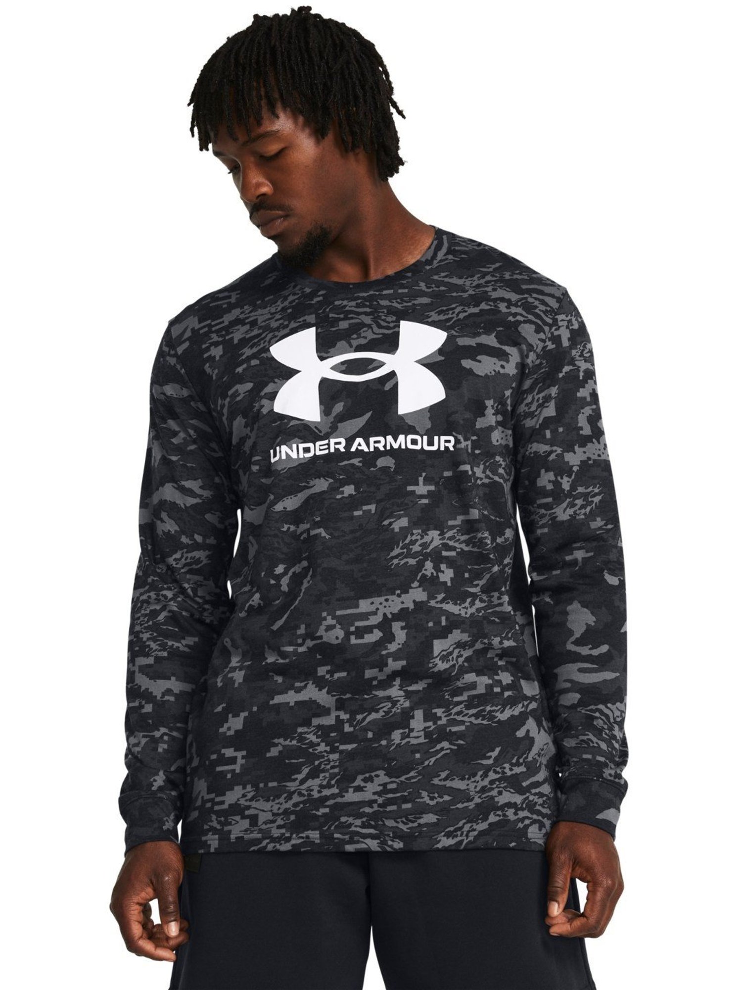 Under Armour Black Cotton Slim Fit Printed T-Shirt