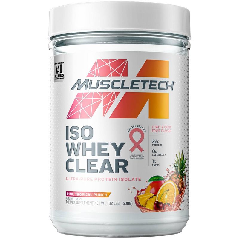 MuscleTech ISO Whey Clear Ultra-Pure Protein Isolate - Pink Tropical Punch - 1.1lbs
