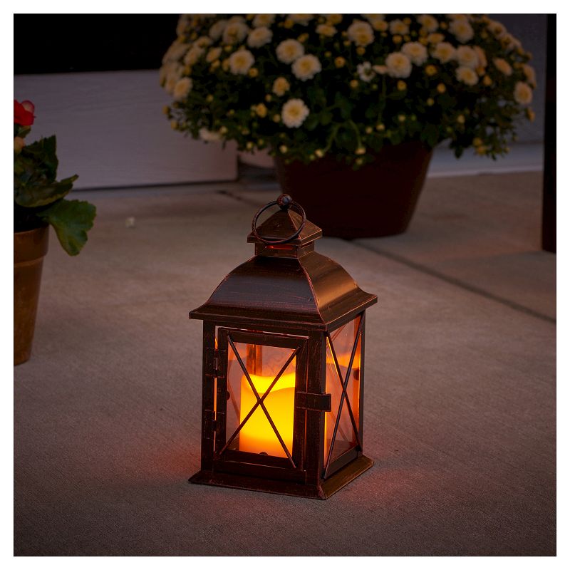 Smart Living Aversa 10" LED Candle Outdoor Lantern - Antique Bronze