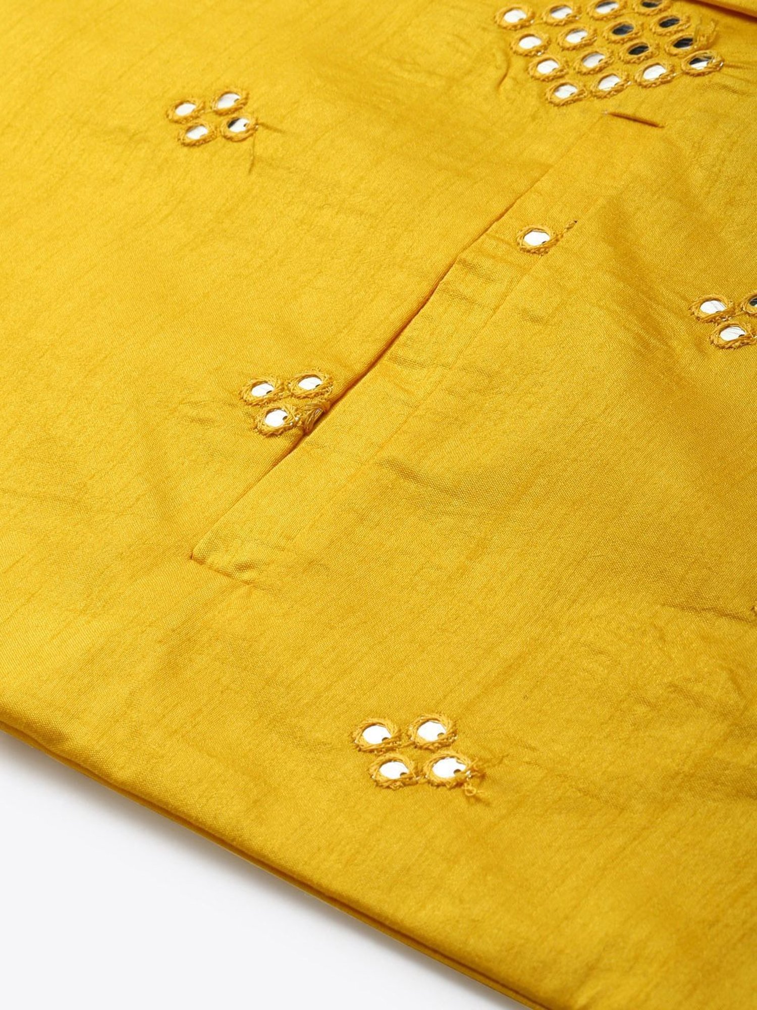 Sojanya Yellow Regular Fit Self Pattern Nehru Jacket