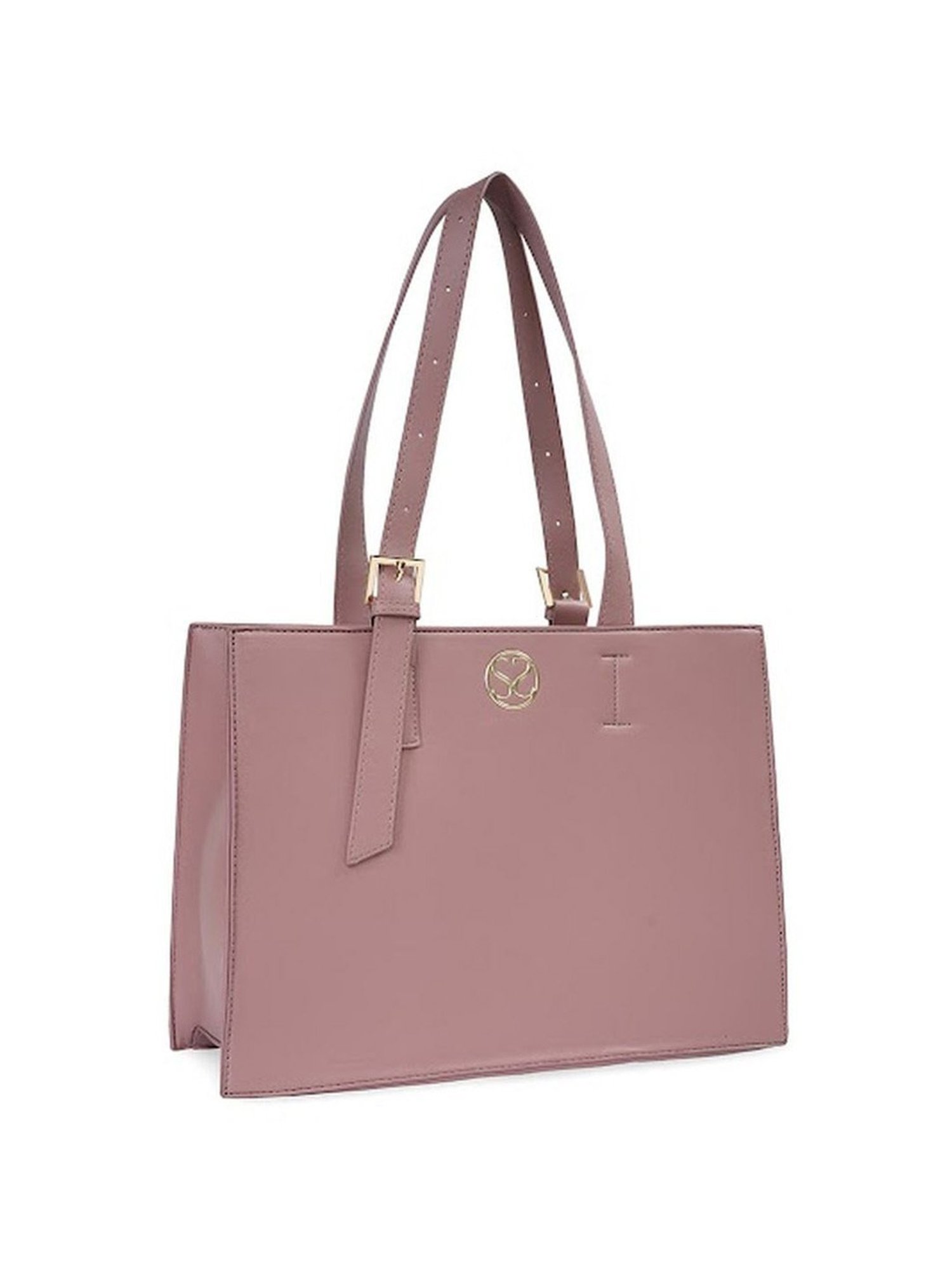 Sugarush Martha Pink PU Solid Tote Handbag