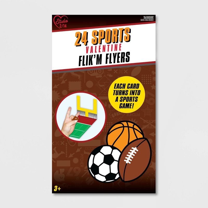 24ct Sports Valentine Flik'M Flyers