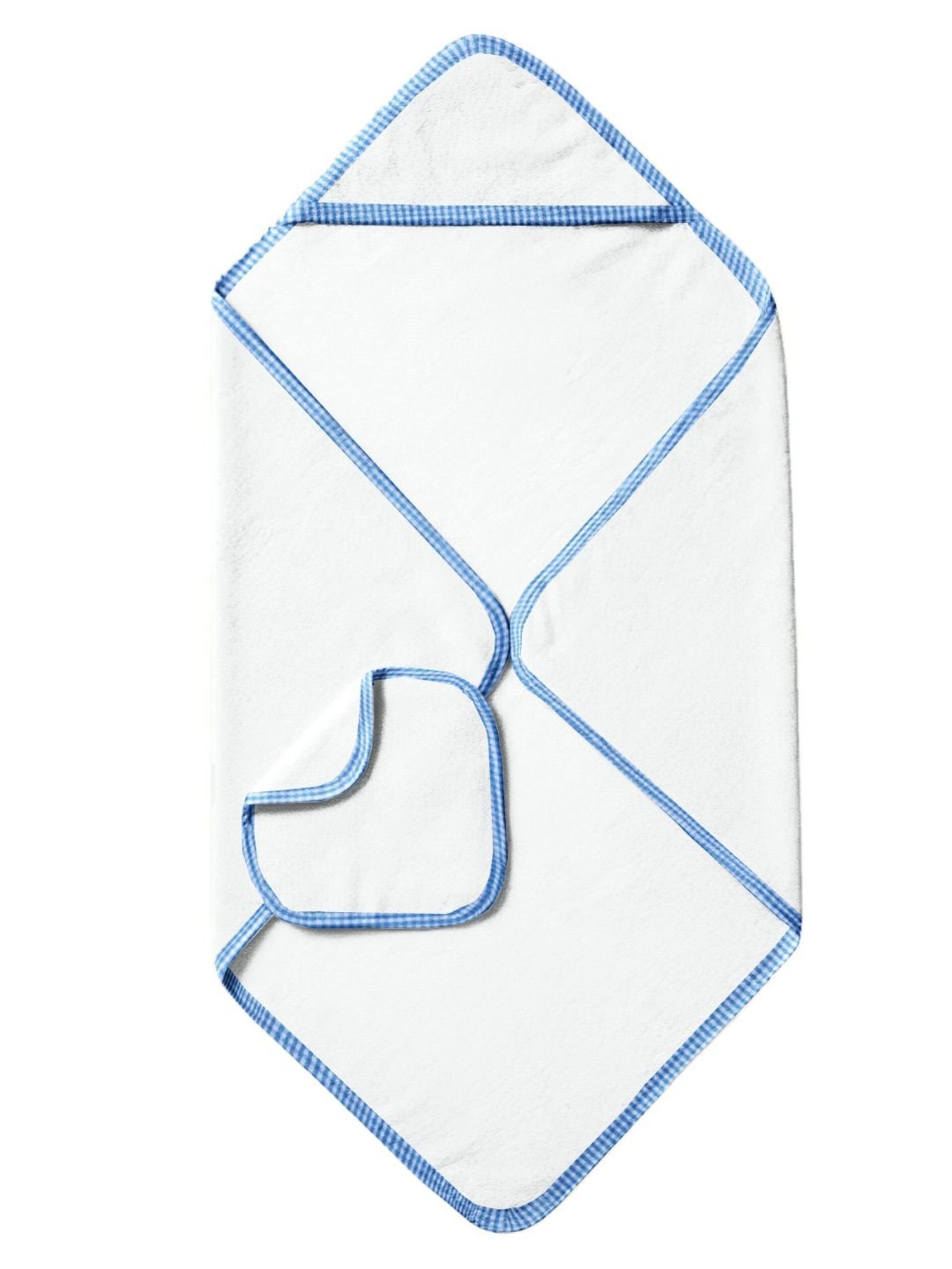 The Baby Atelier White & Blue Towel Set