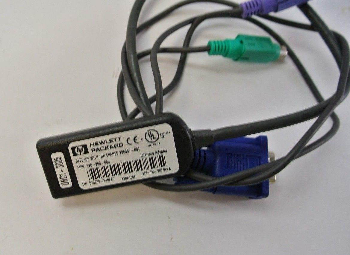 HP 396632-001 286597-001 KVM Interface Console Cable Cat 5 RJ45 to VGA, Lot 5