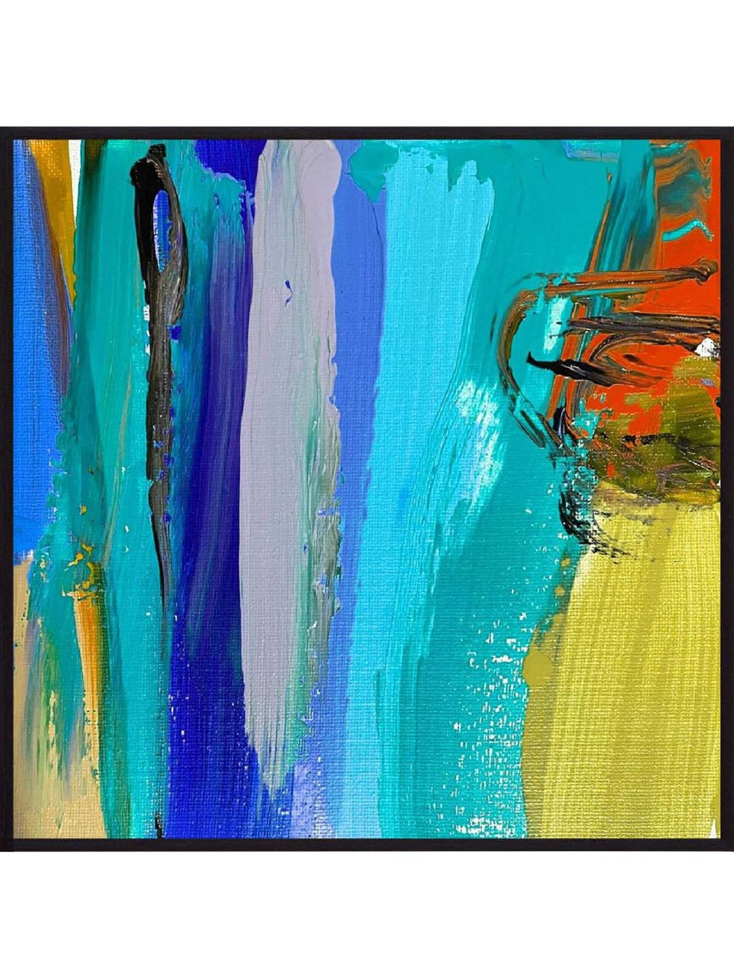 ARTE'VENUE Joyful Modernist Multicolor Canvas Wall Arts - Set of 2 (11 X 11 inch Each)