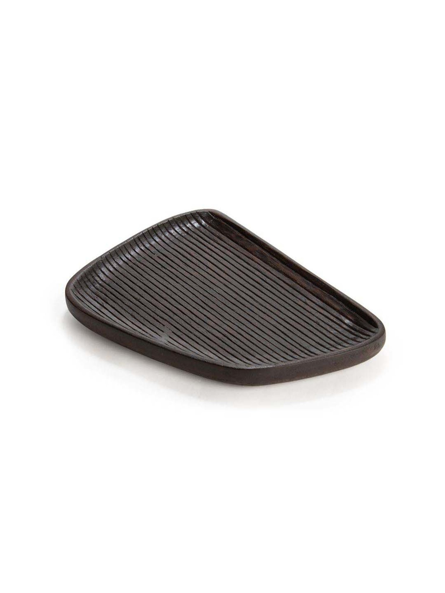 ellementry Brunet Dark Brown Mango Wood Platter - Set of 1