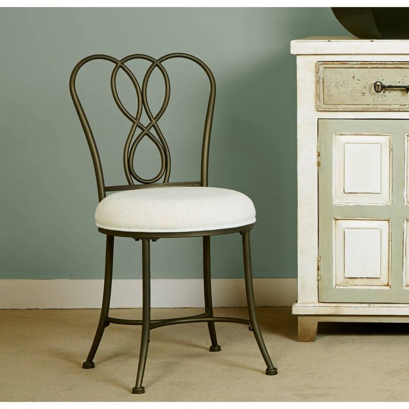 18.5" Christina Metal Vanity Stool Bronze/Cream - Hillsdale Furniture