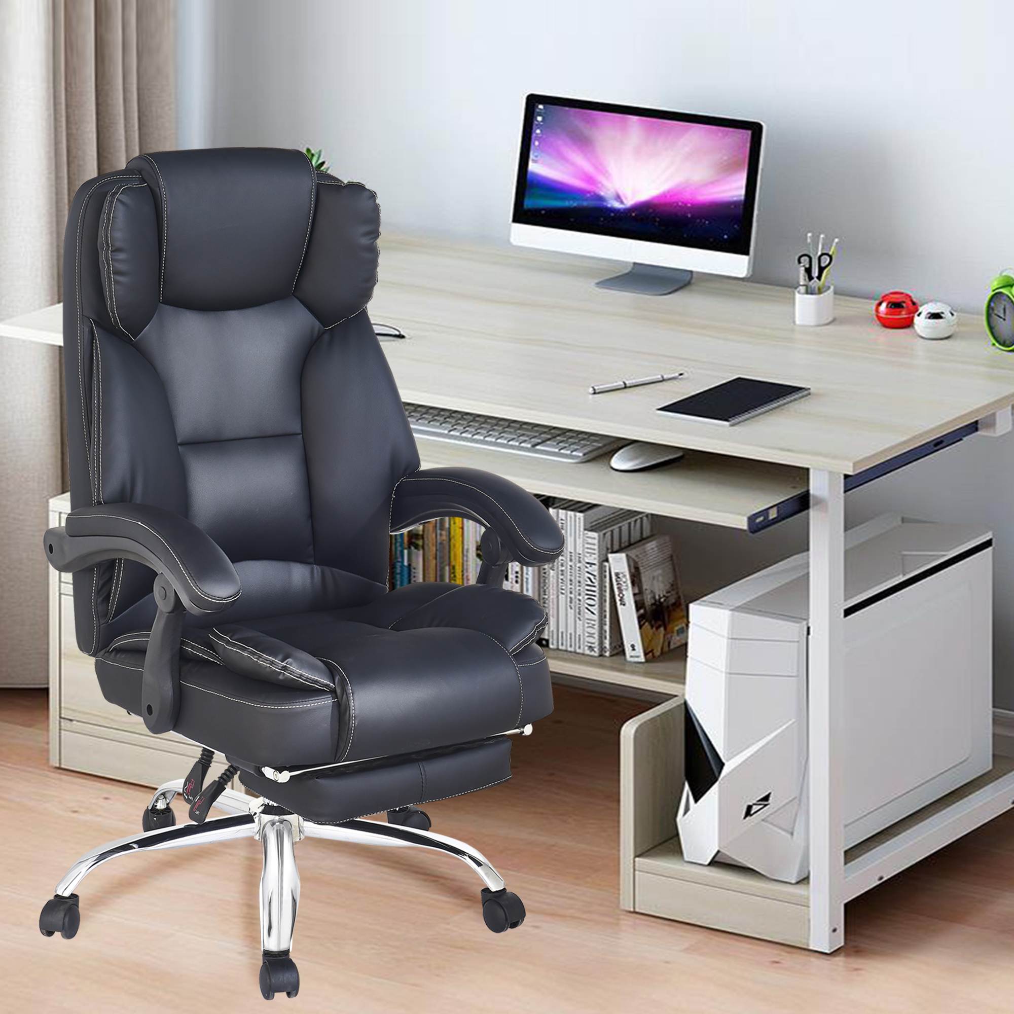 Ergonomic Executive Office Swivel Chair, Gaming Chair, Computer Chair, high Back, Adjustable Height and Angle Office Chair with Footrest - Executive Computer Chair