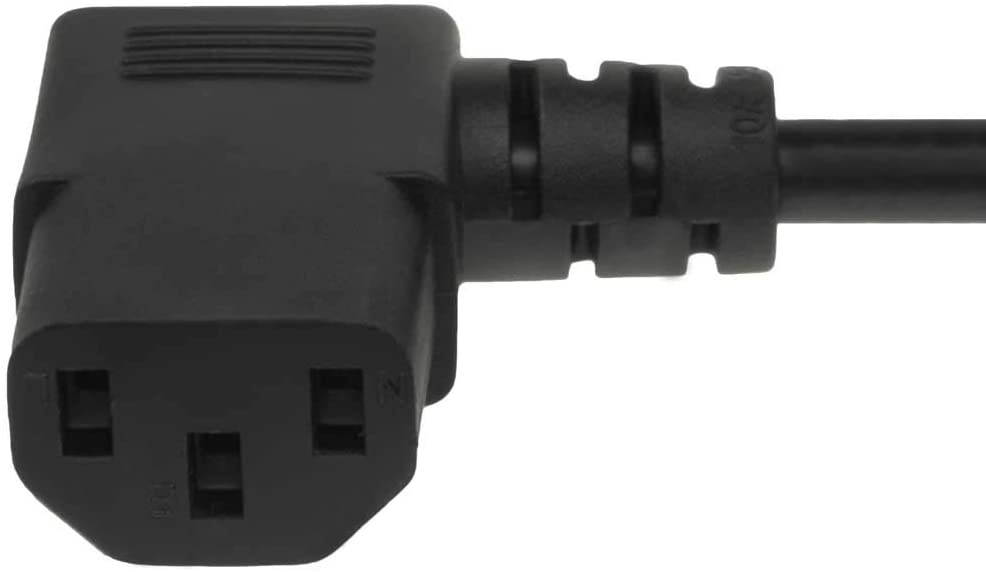 SF Cable NEMA 5-15P to C13 Standard Power Cord Right Angle, 2 feet - 18 AWG