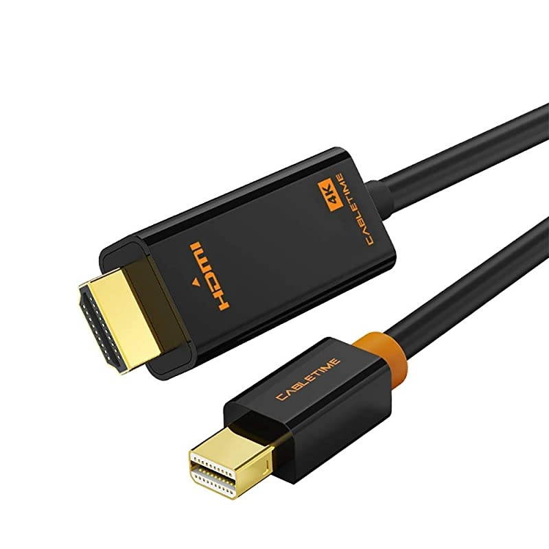 Mini DisplayPort to HDMI Cable 4K 10 FT Thunderbolt to HDMI Adapter GoldPlated Cord Converter for MacBook AirPro Surface ProDock Monitor Projector and More Black10Feet3M