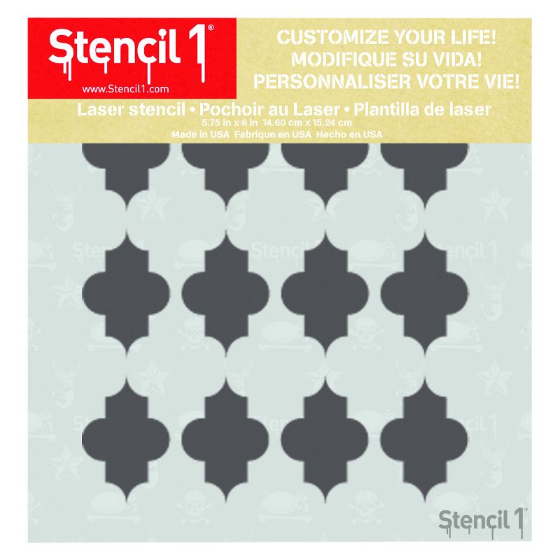 Stencil1 Quatrefoil Repeating - Stencil 5.75" x 6"