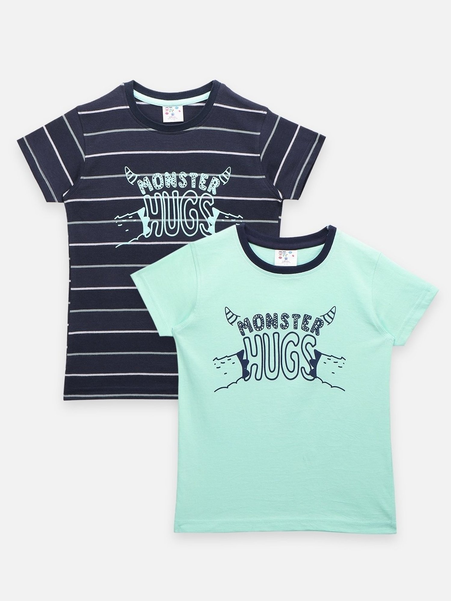 LilPicks Kids Multicolor Cotton Printed T-Shirts (Pack of 2)