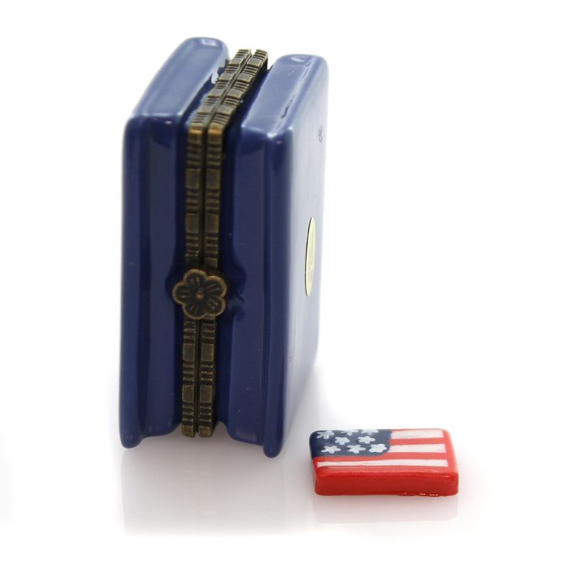Hinged Trinket Box 0.75" Passport Usa United States Flag  -  Decorative Figurines