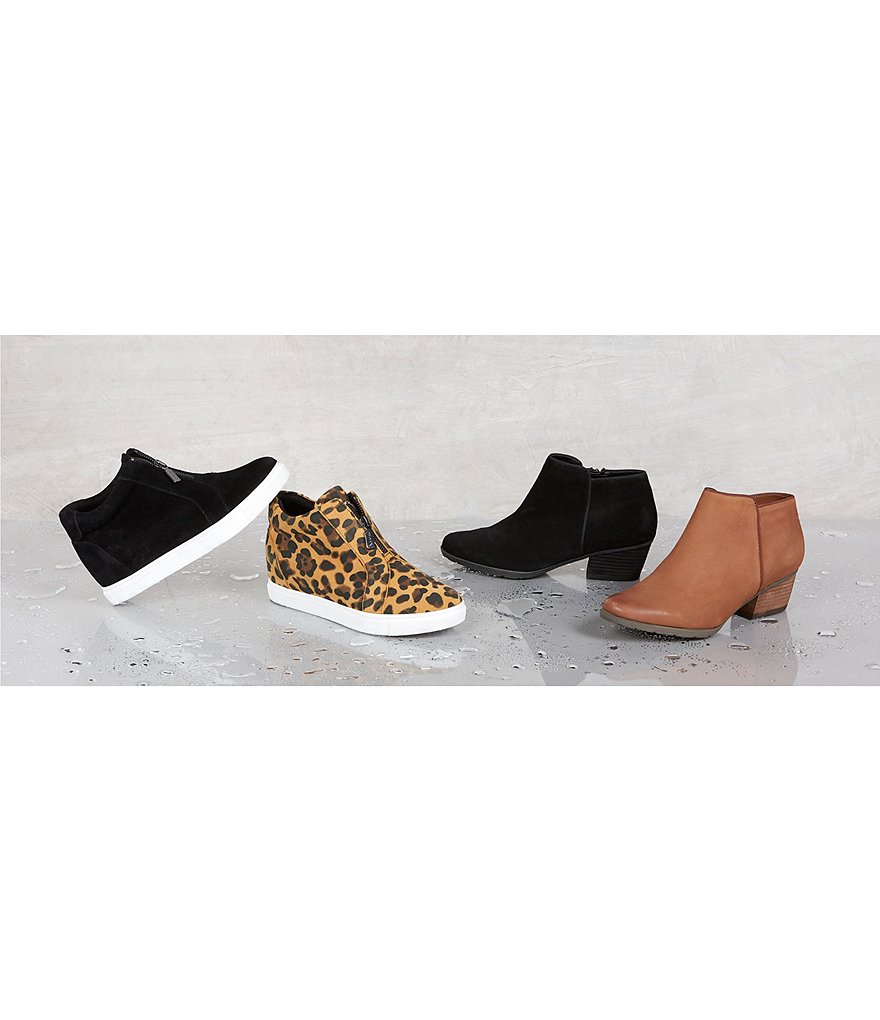 Glenda Leopard Print Suede Platform Wedge Waterproof Sneakers