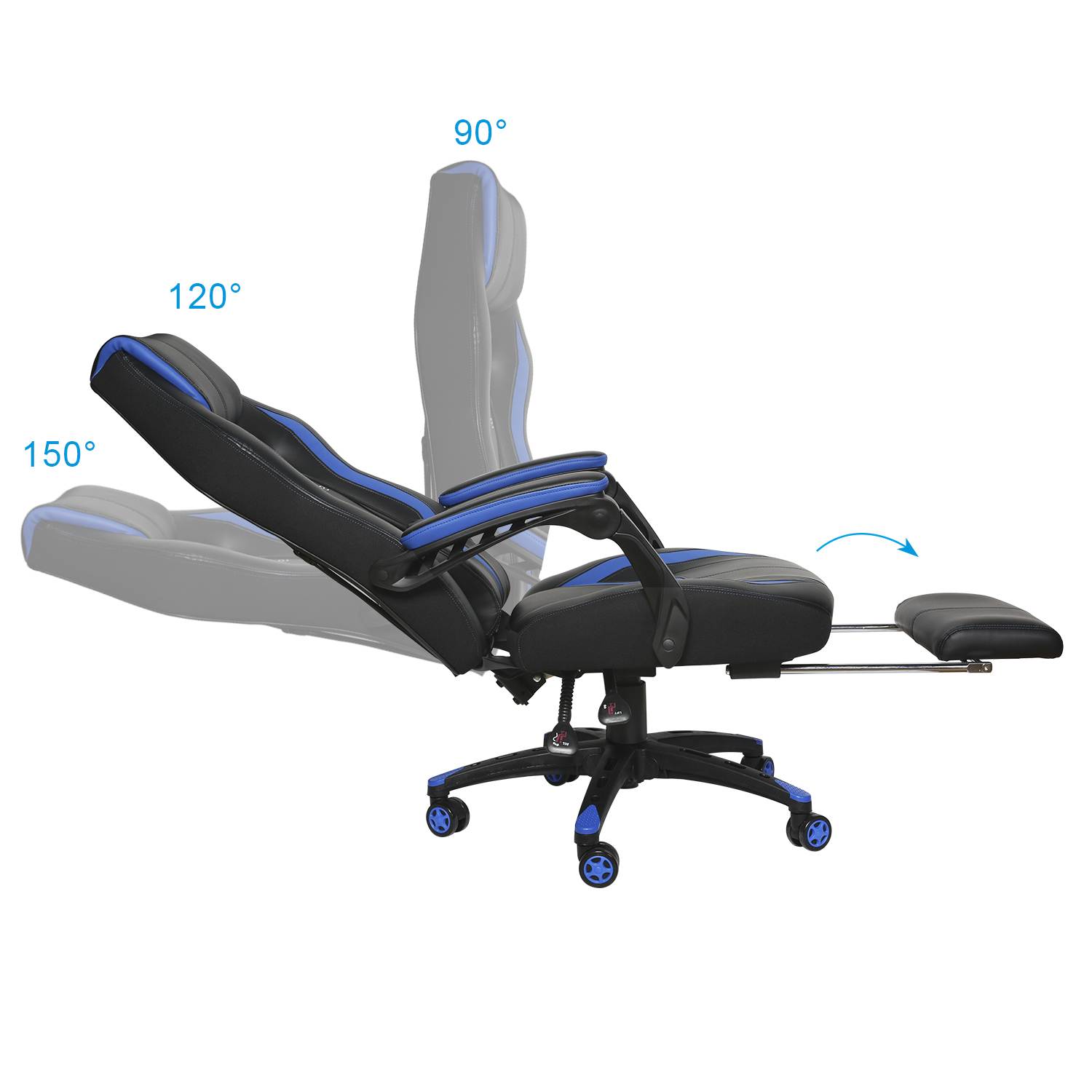 Ergonomic Gaming Chair, Home Office Computer Game Chair, Height Adjustment Recliner 360&deg; Swivel Rocker With Retractable Padded Footrest And Lumbar Pillow E-Sports Chair Super High-back Computer Chair