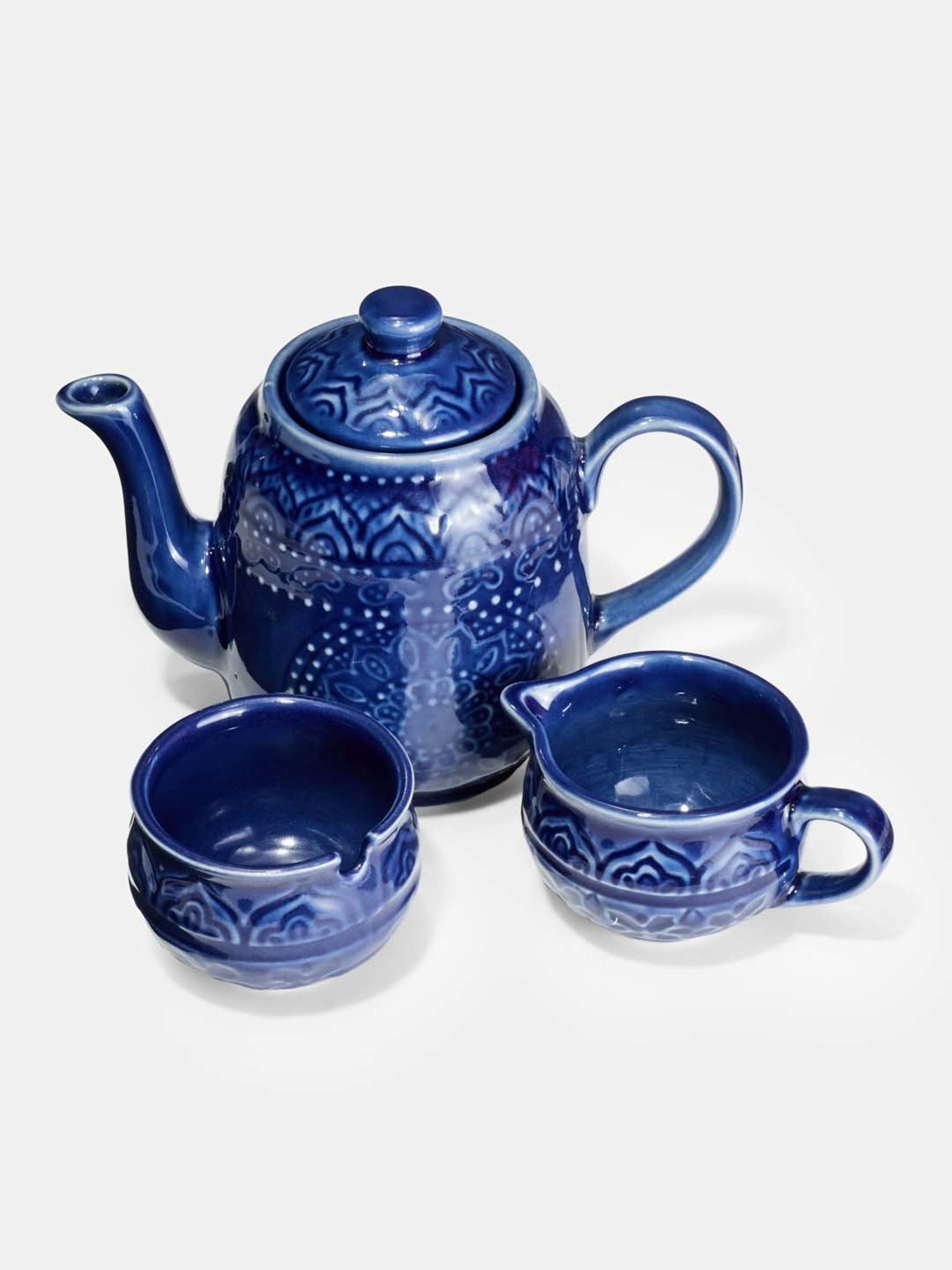 Fabindia Home 'Nilaya' Navy Ceramic Tea Set