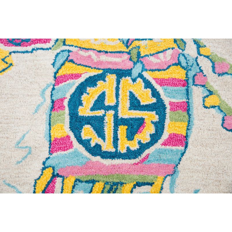 3'X3' Tufted Horses Round Accent Rug Pink - Rizzy Home