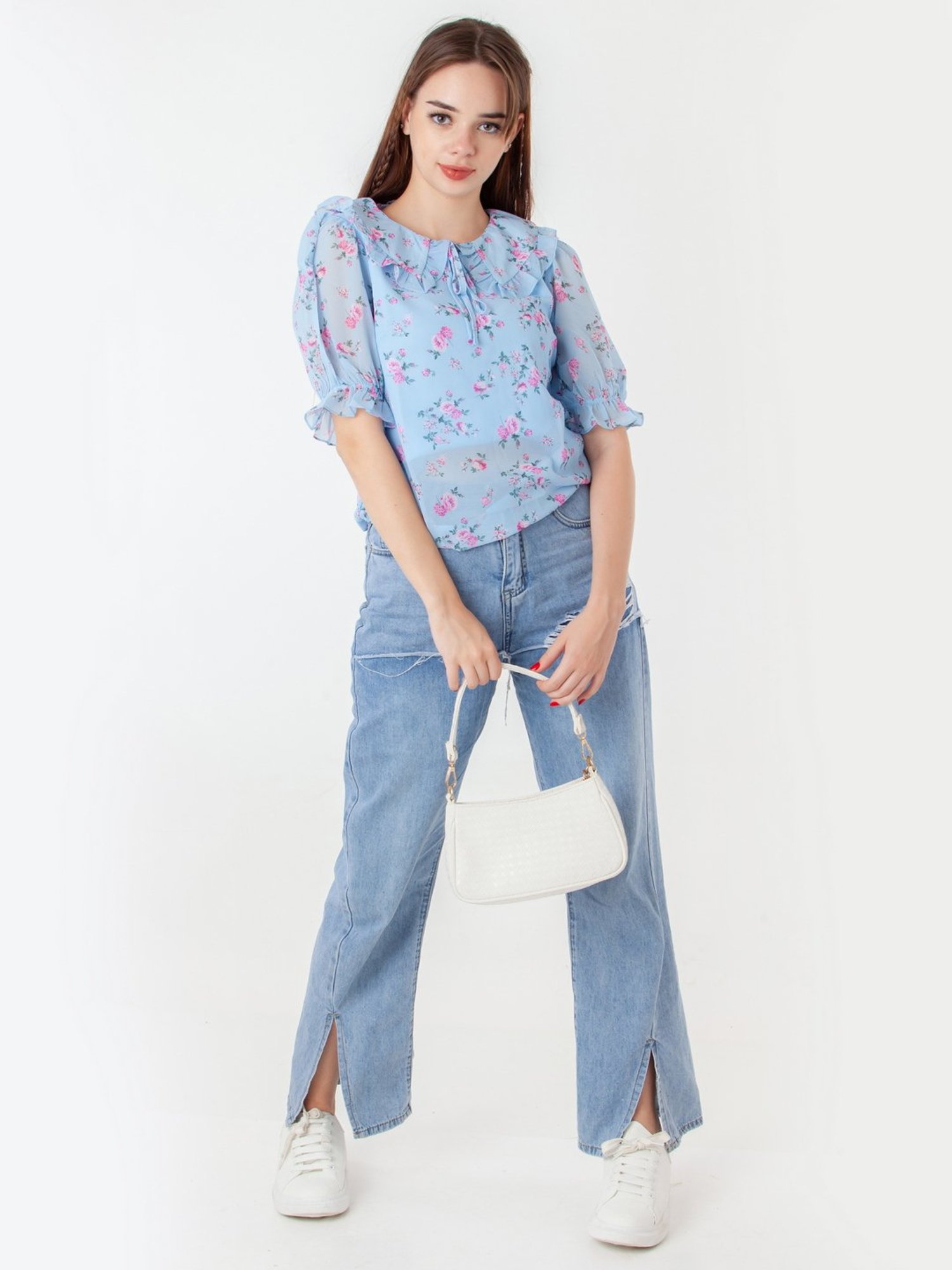 Zink London Blue Printed Top