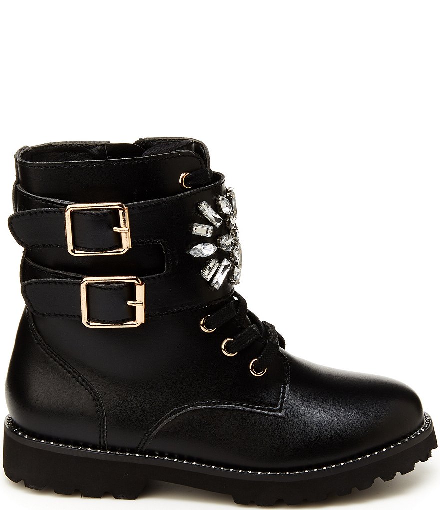 Kurt Geiger London Girls' Mini Stoop Leather Combat Boots (Toddler)