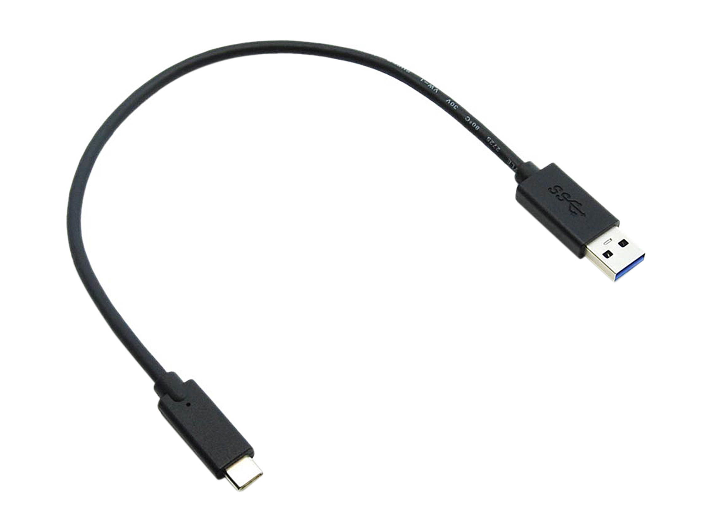 Nippon Labs 50USB2-CM-AM-1 1 ft. USB-C Male to USB A Male Charge and Data Transfer Cable - Black