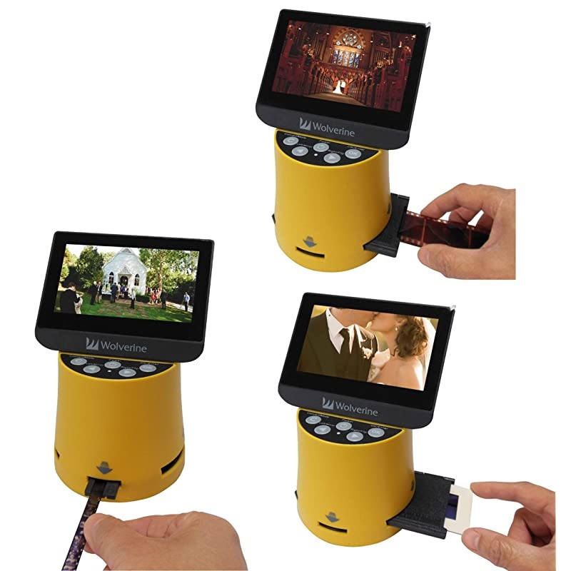 Titan 8in1 20MP High Resolution Film to Digital Converter with 43 Screen and HDMI Output Worldwide Voltage 110V240V AC Adapter Plus 3  Slide Trays Black Bundle