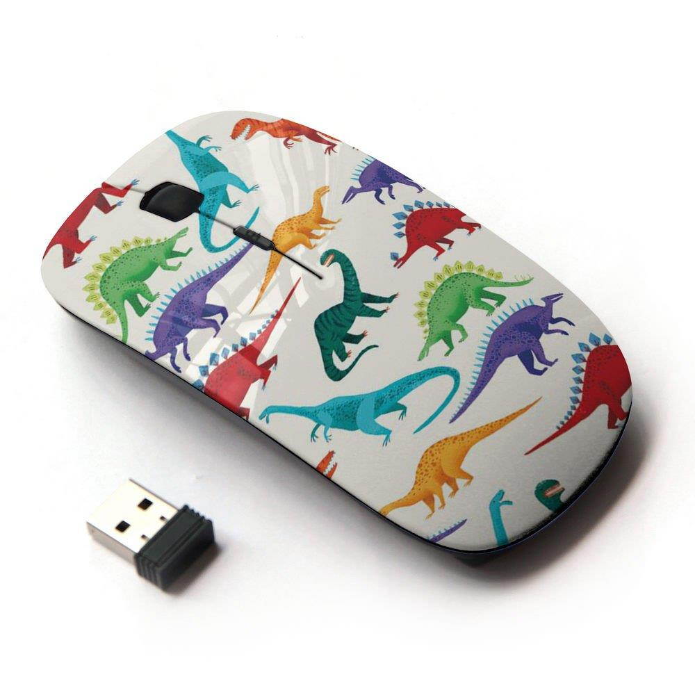 KOOLmouse [ Optical 2.4G Wireless Mouse ] [ Dinosaur Pattern White Saurus Kids ]