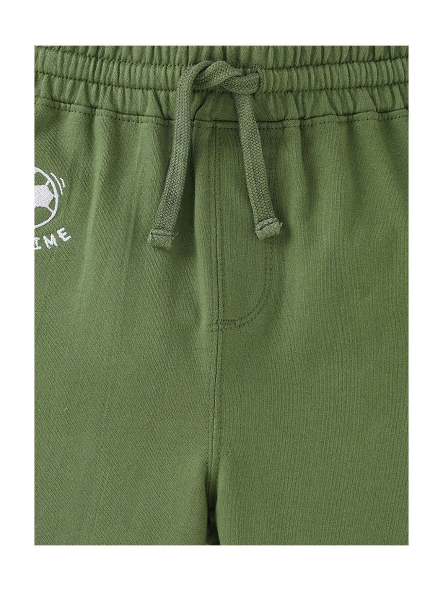 Ed-a-Mamma Kids Green Solid Shorts