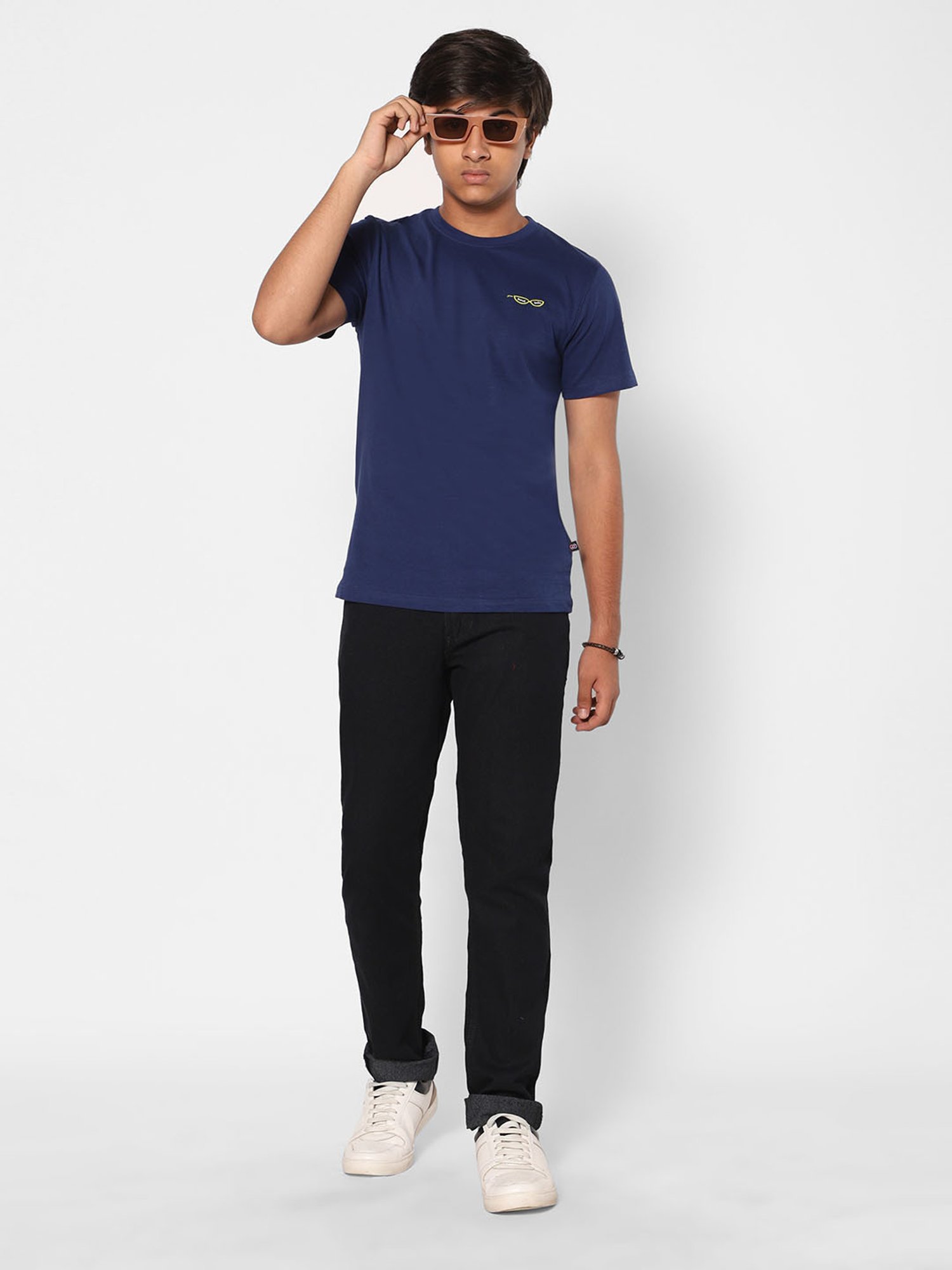 TeenTrums Boys Navy Solid T-Shirt