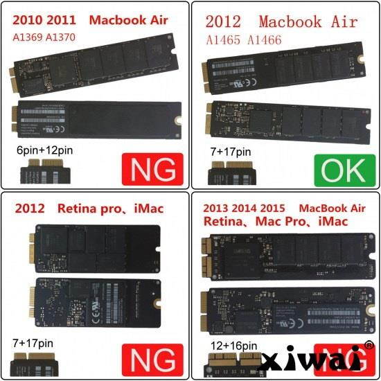 Xiwai USB 3.0 to 17+7pin SSD HDD to SATA 22Pin Hard Disk Cartridge Drive for Macbook Air Pro MD223 MD224 MD231 MD232 SSD