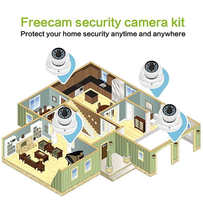 Home Security Camera System 4CH CCTV 720P HDMI AHD DVR Recorder 4PCS 10 MP IR OutdoorIndoor Dome IP Security Camera Night Vision 1200 TVL Surveillance Kit