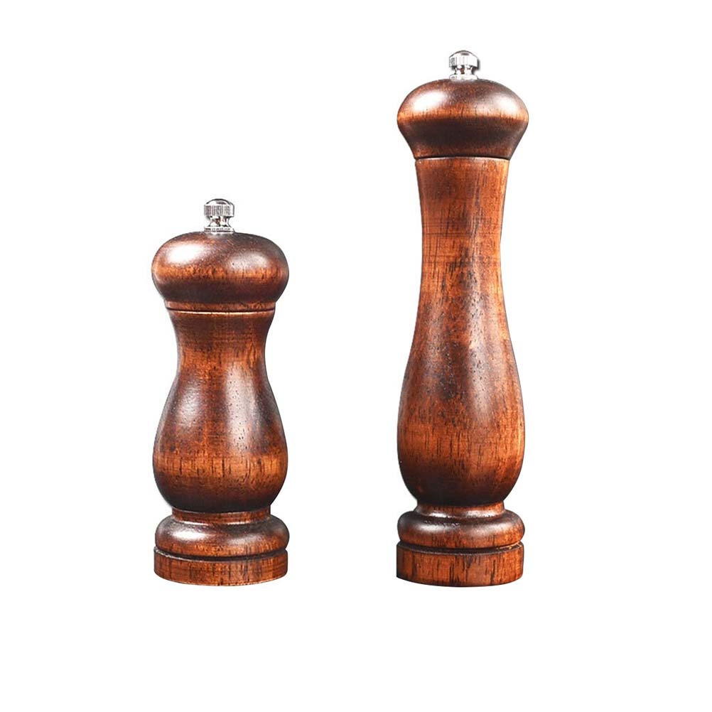 1pc Manual Wooden Pepper Grinder Pepper Mill Salt Container Kitchen Gadget for Home (5 Inches Brown)