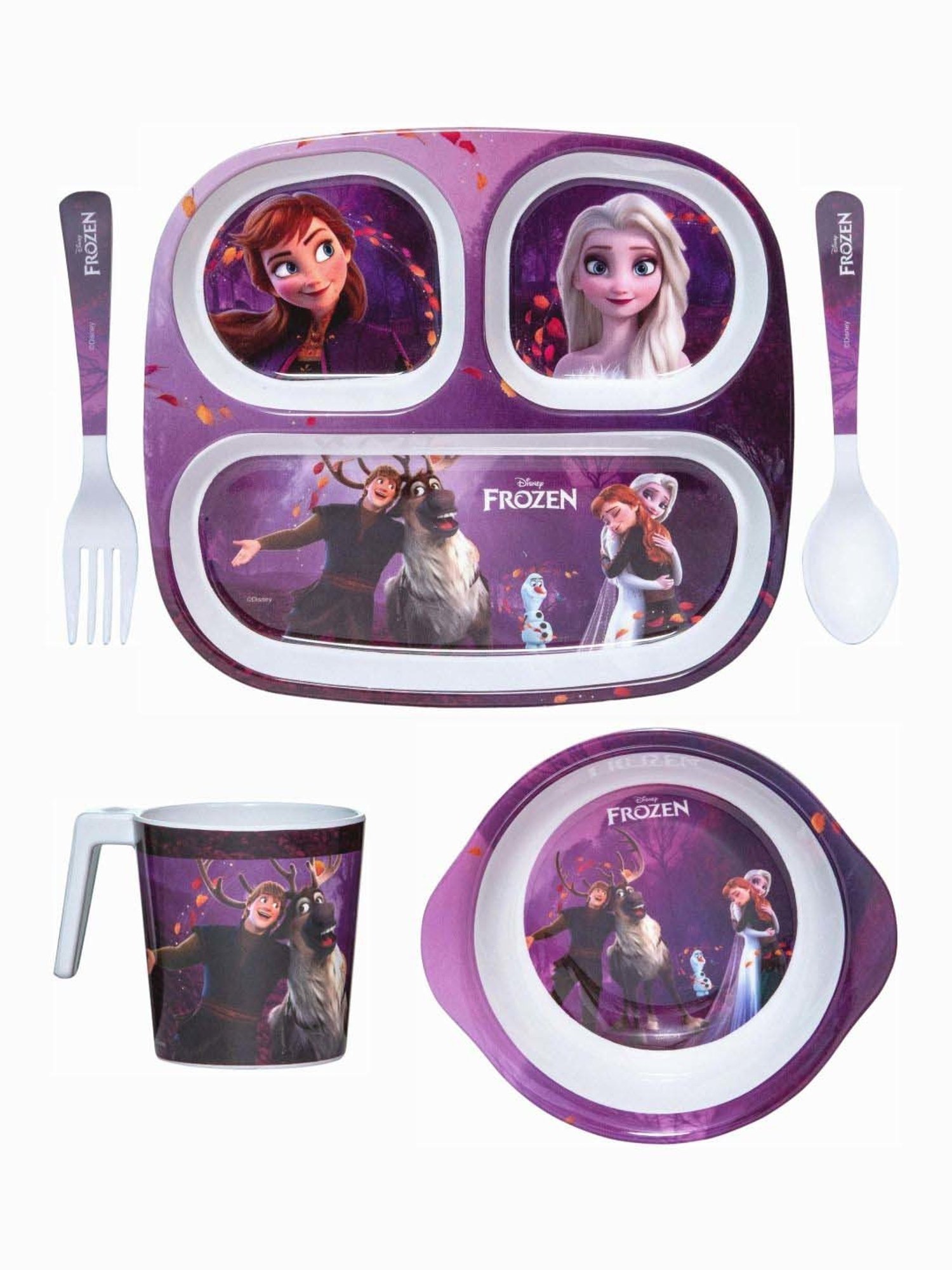 Servewell Frozen Multicolor Melamine Kids  5Pcs Dinner Set (0.67 L)