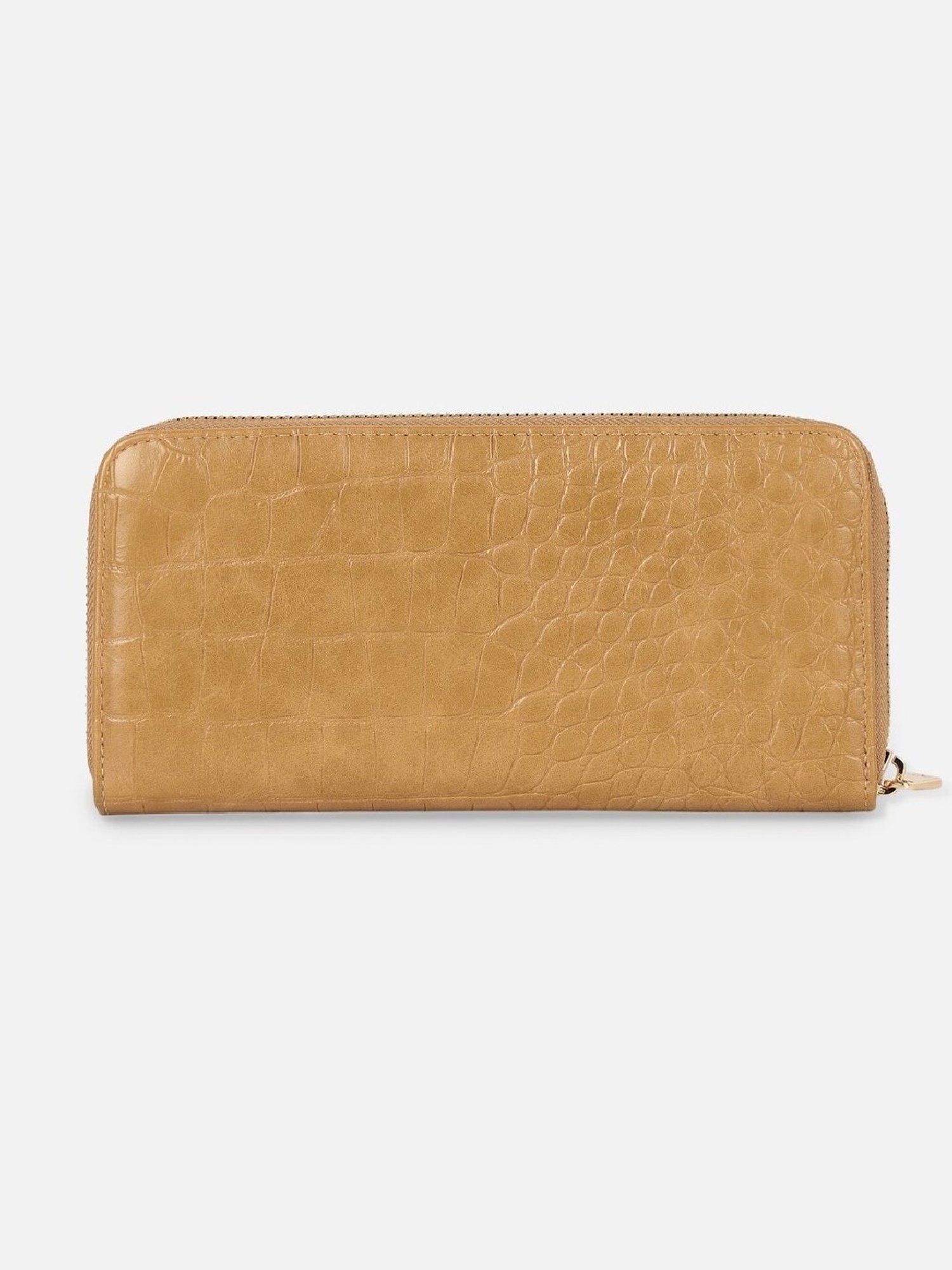 Van Heusen Beige Textured Zip Around Wallet for women