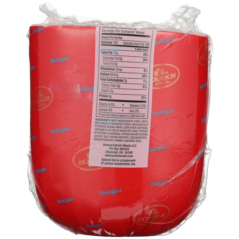 Eckrich Deli Beef Bologna - Deli Fresh Sliced - price per lb