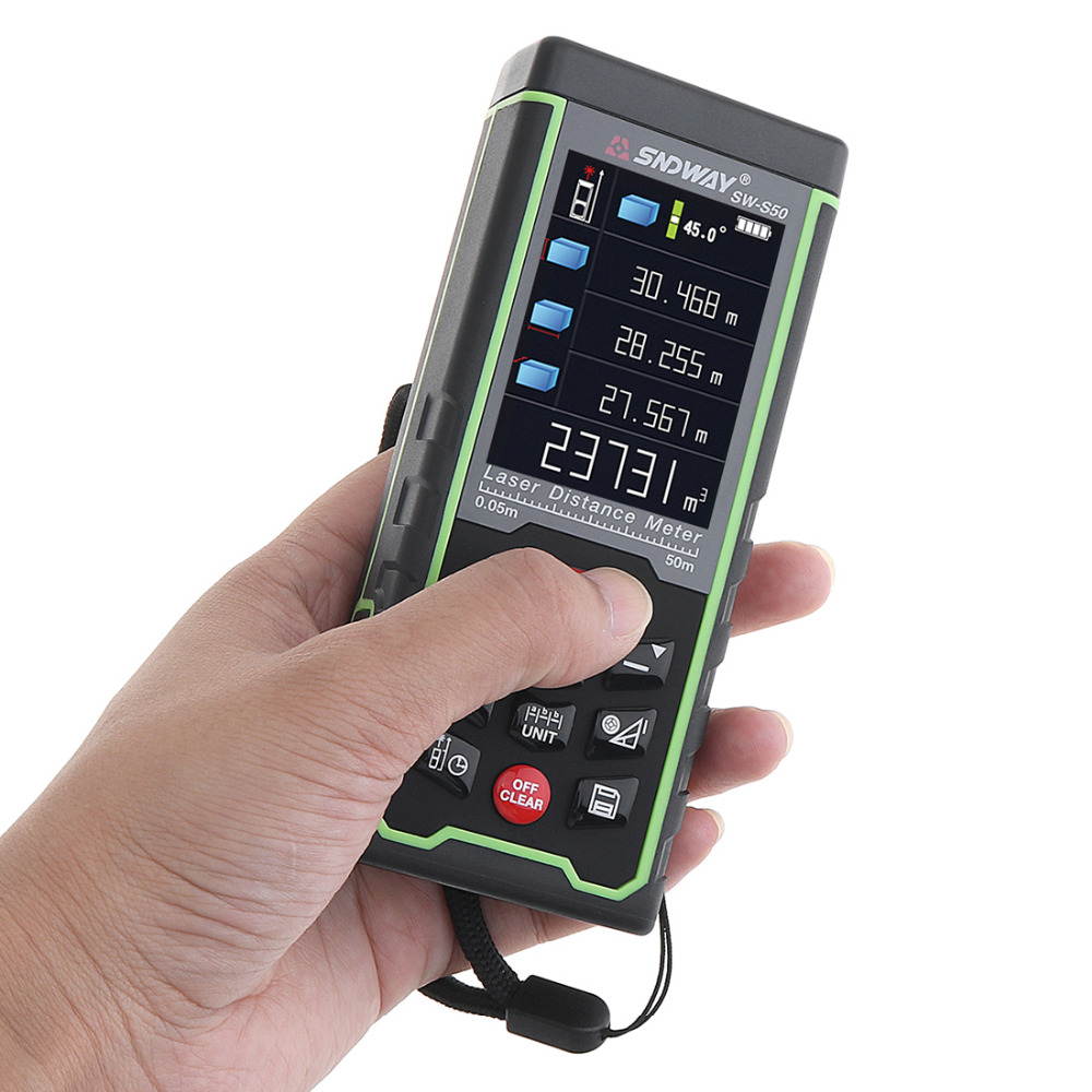 Sndway SW-S100 Laser Distance Meter 100m 328ft Digital Distance Meter 100m Laser Rangefinder Area Volume Diastimeter S100