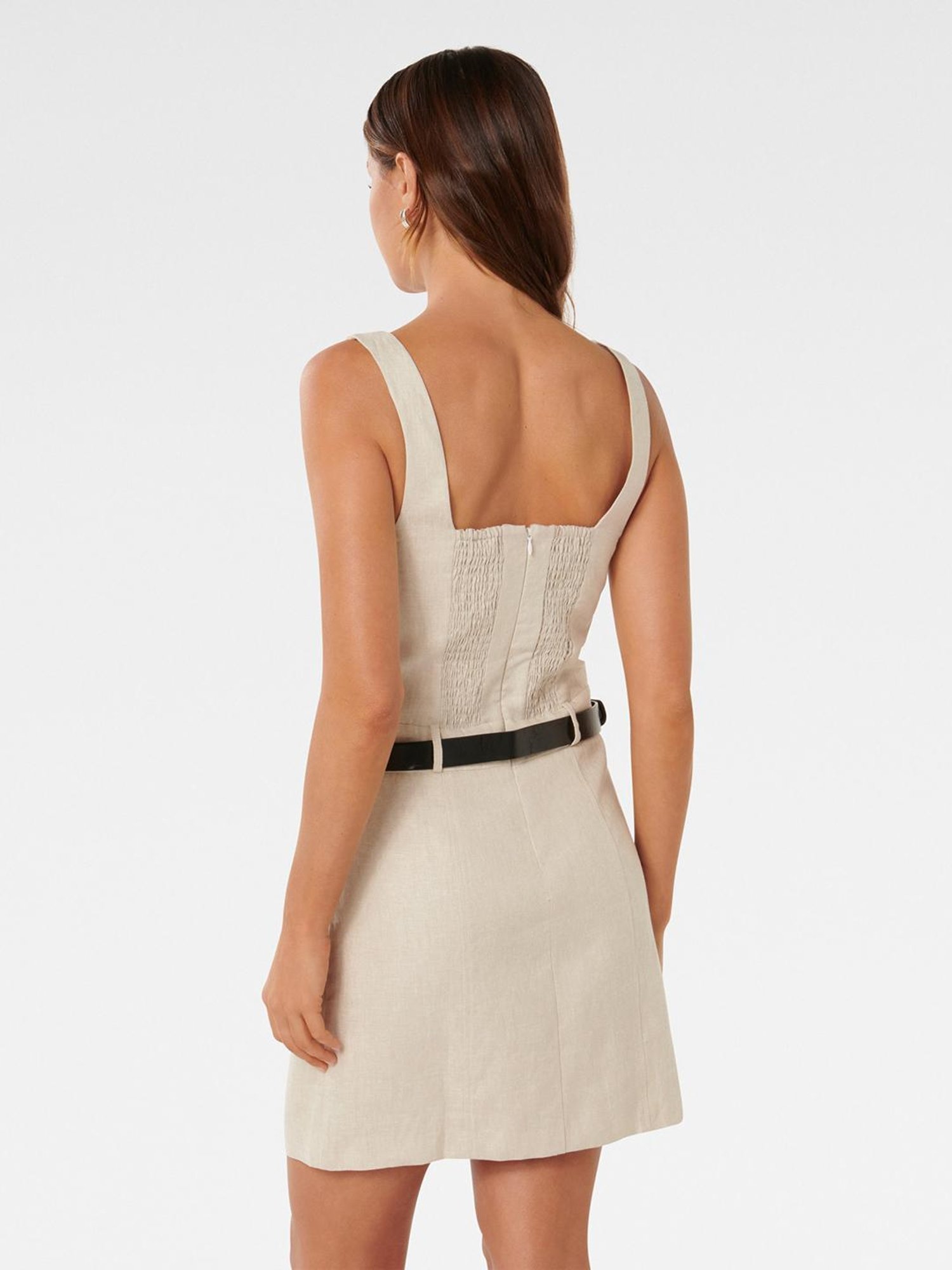 Forever New Charlie Belted Linen A Line Dress With Belt