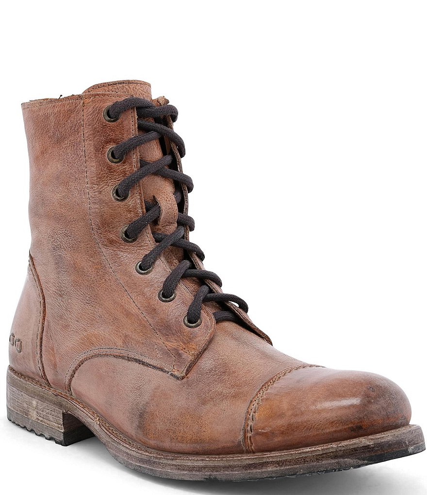Bed Stu Men's Protege Distressed Leather Cap Toe Combat Boots