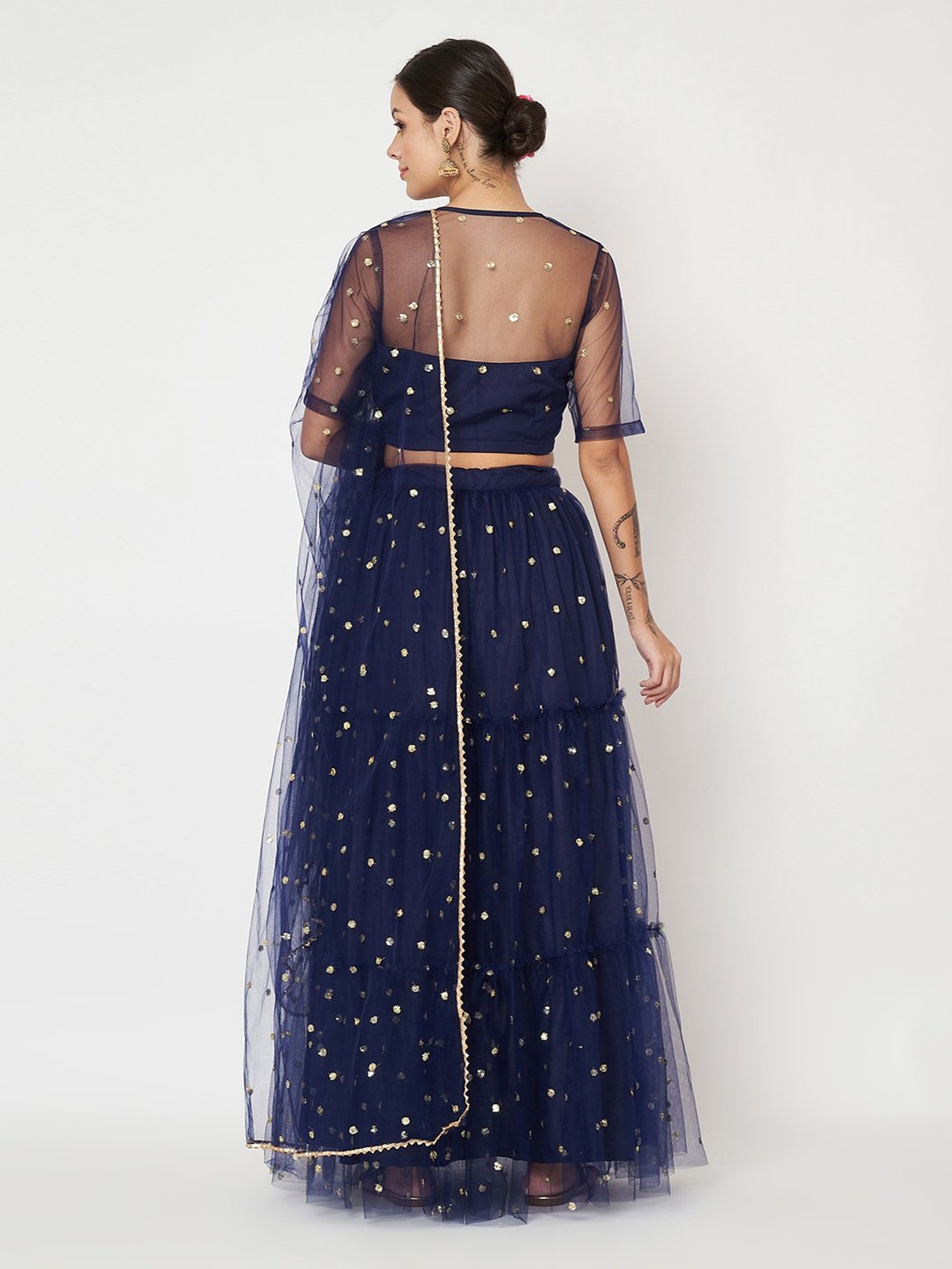 studiorasa Navy Embroidered Lehnga Choli Set With Dupatta