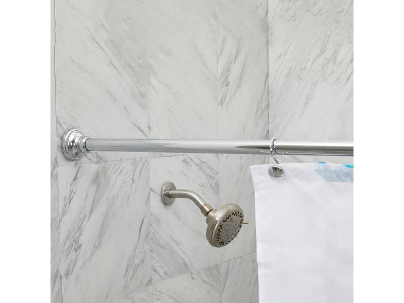 Finial Shower Curtain Rod Chrome - Elegant Home Fashions