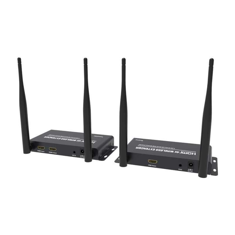 Up to 656Ft/200m, Wireless 4K @ 30Hz Video Extender with Local Pass-through Loop-out Transmitter Receiver kit with IR remote