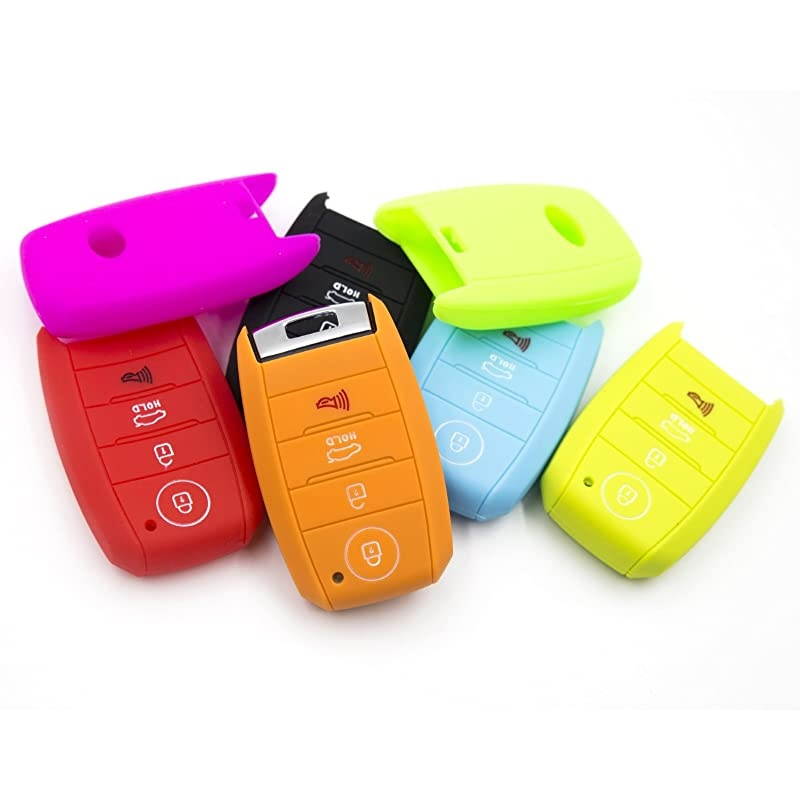 4 Button Silicone Smart Key Case Cover 1Pcs For Kia Soul Carnival Sedona Niro Sorento Sportage Rio Forte Optima Cerato Koup Red