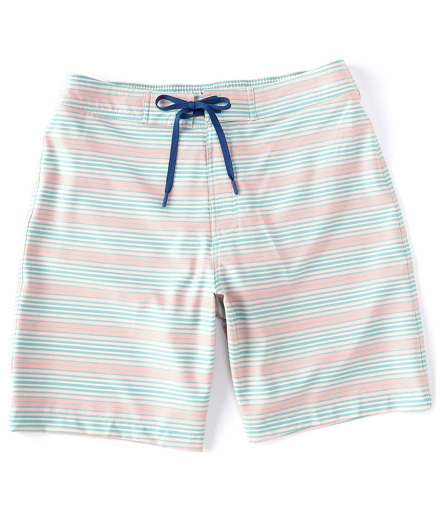 Southern Tide Variegated Ghost Stripe 8.5#double; Inseam Water Swim Shorts