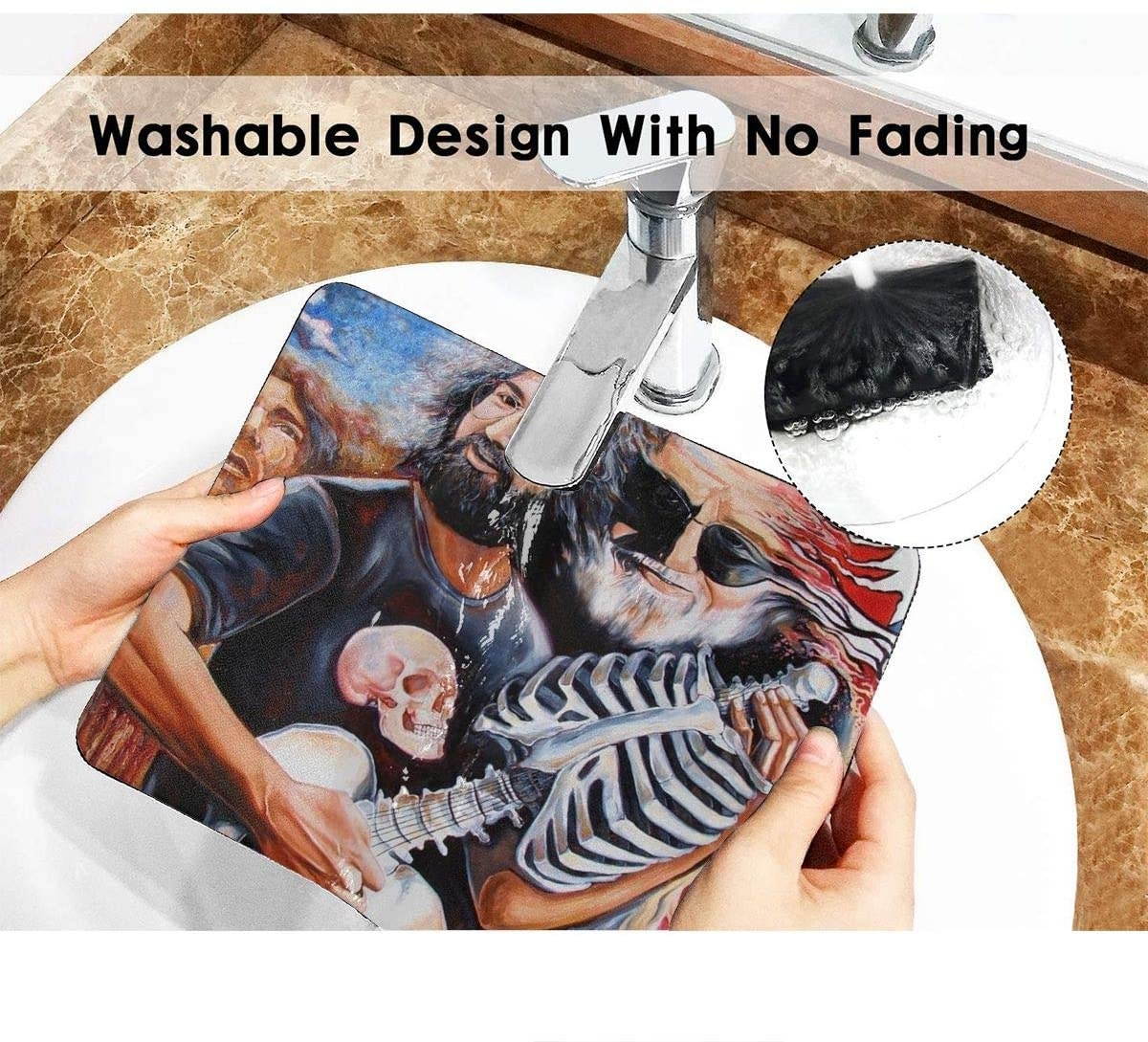 Grate Ful Skull Gaming Mouse Pad, Anti Slip Natural Rubber Mouse Mat for Desktops, Computer, Pc and Laptops Cool Mousepad for Working or Game - Grate-ful Dead 7.1x8.7 inches/11.8x9.85 inches