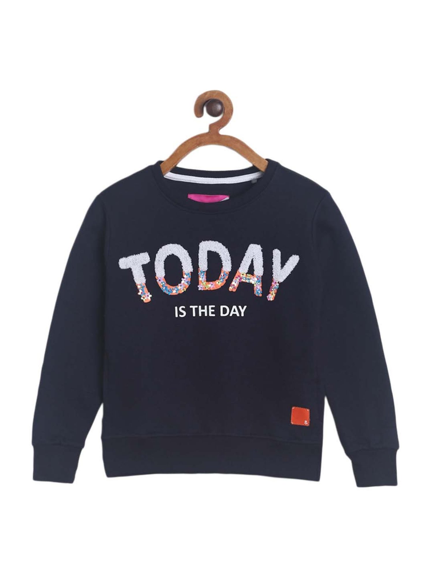 Tales & Stories Kids Navy Blue Embellished Sweatshirt
