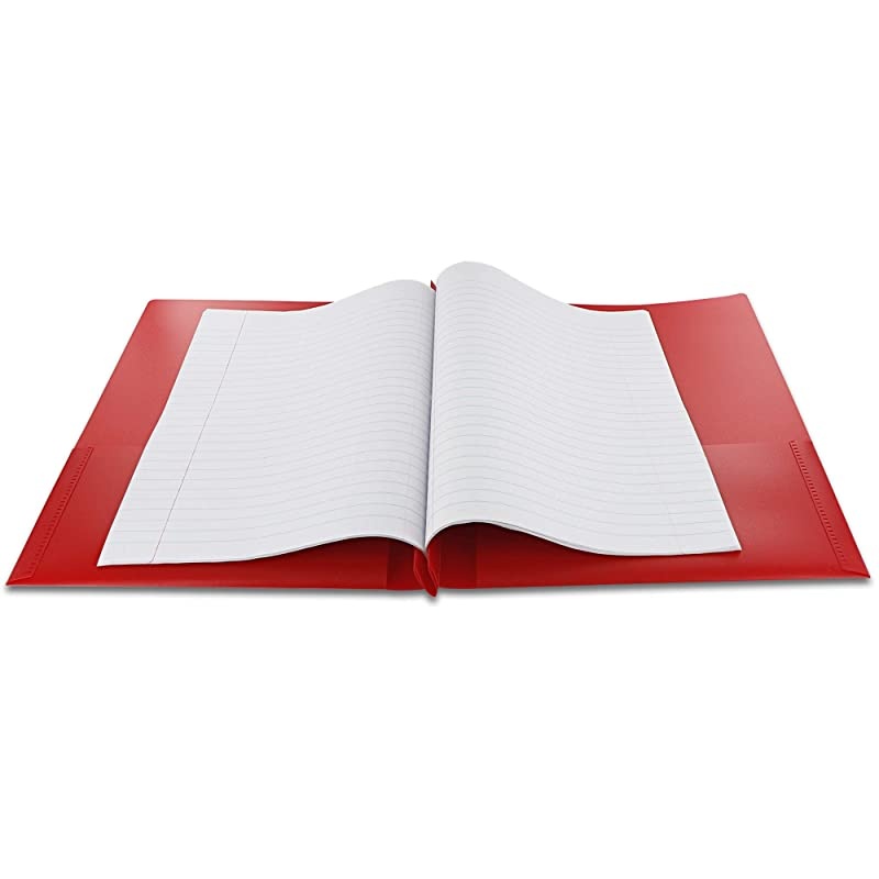 2 Pocket Poly Portfolio Two Pockets Folder with 3 Prongs and Business Card Holder Organizer Designed for Home, Office, School, Classroom and More - Actual Colors May Vary (Pack of 3)