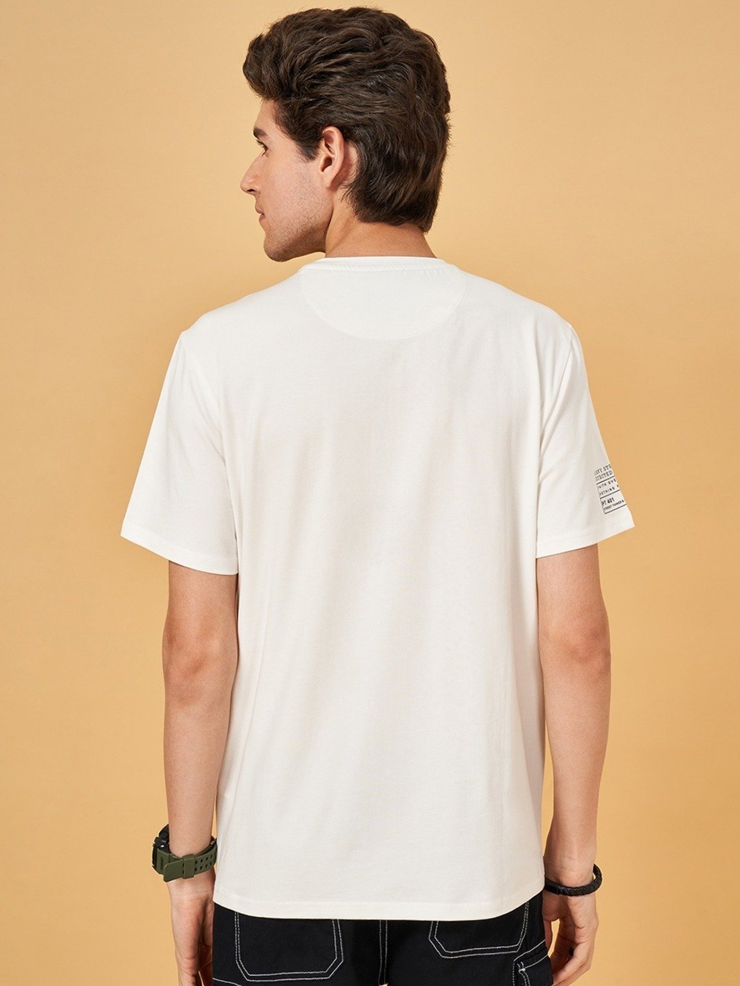 Street 808 By Pantaloons White Regular Fit T-Shirt
