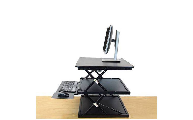 Tall Adjustable Standing Desk Riser Black - Uncaged Ergonomics